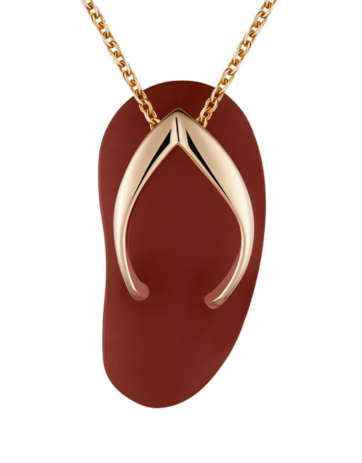 Shankla by paves  - red passion flip flop pendant